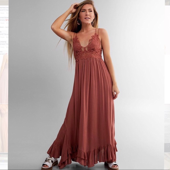 NWT Free People Adella Maxi Slip Dress Copper - Picture 3 of 8